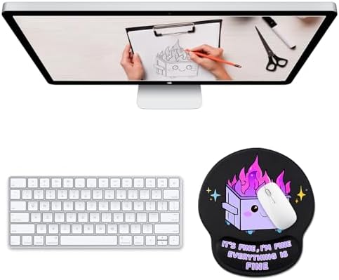 Hancynir Dumpster on Fire Ergonomic Mouse Pad with Wrist Support Desk Decor