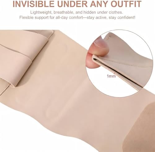 RANDY SUN Back Support for Women Ergonomic, Lightweight Posture Corrector for Office, Commute, No Pinching or Slipping, Improve Slouching Gentl, Beige, S-M