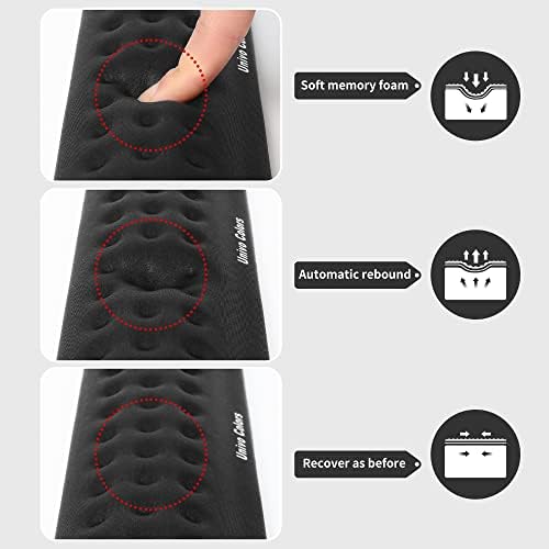 Univo Colors Black Superfine Memory Foam Keyboard Wrist Rest Soft Gel Ergonomic Wrist Support Pad for Computer, Laptop, Office, Gaming, Typing