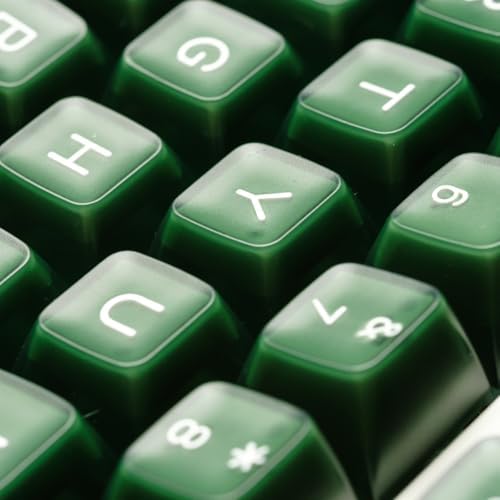 ULTRAEQUIP Emerald Jade Keycaps 142 Keys Double Shot PBT Keycaps RSA Profile, Translucent Green Shine Through, Custom Set for ISO ANSI 60, 75, 80, 95, 100% Mechanical Keyboard
