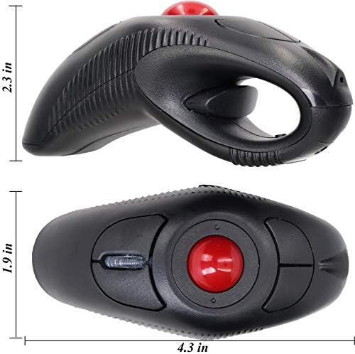 EIGIIS Wireless 2.4G USB Ergonomic Trackball Handheld Finger Mouse