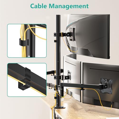 WALI Stacked 4 Monitor Mount for 49" UItrawides and Three 27" Monitors