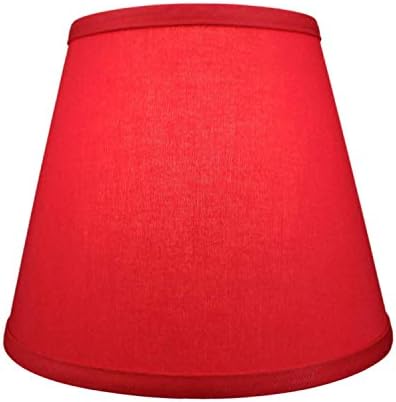 FenchelShades. Lampshade 6h Top Diameter x 10h Bottom Diameter x 8h Slant Height with Washer (Spider) Attachment for Lamps with a Harp (Rich Red),6-10-8-W-L-RIC