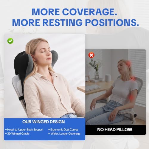 BALAPET Office Chair Headrest Attachment, Memory Foam Neck Support Pillow