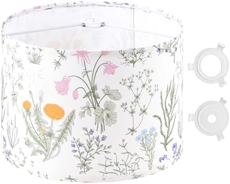 GO&SO Lamp Shades 1Pc,16" D x 10" H,Large Drum Shade,Multicolored Floral