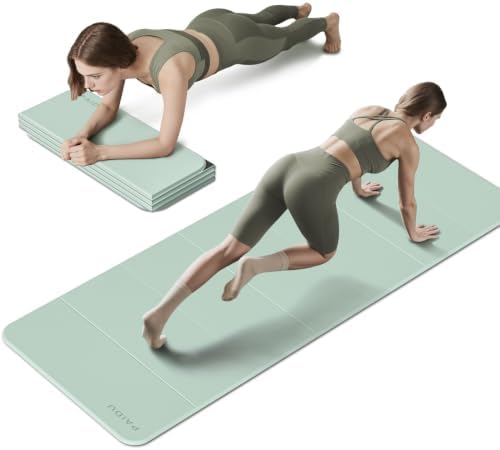 PAIDU Foldable Yoga Mat 10MM Thick SGS Certified TPE 75x26" Portable