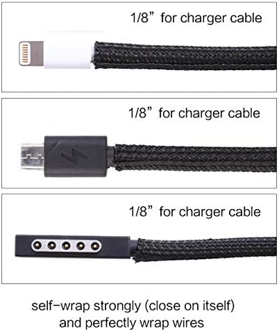 Alex Tech 25ft - 1/8 inch Cord Protector Wire Loom Tubing Cable Sleeve Split Sleeving For USB Cable Power Cord Audio Video Cable – Protect Cat From Chewing Cords - Black