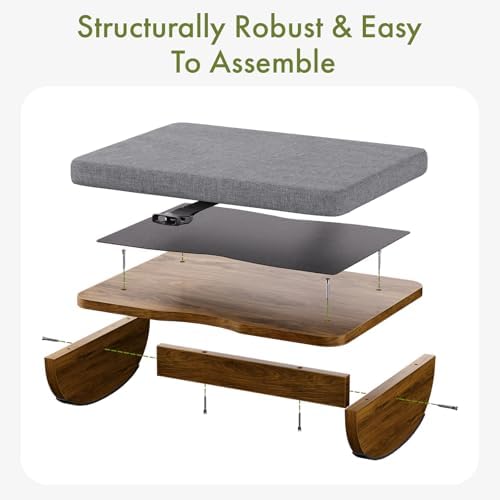 Wooden Under Desk Foot Rest with Detachable Cushion