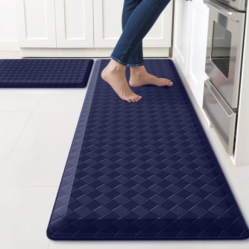 TranquilRelax 4/5 Inch Cushioned Anti Fatigue Kitchen Mats for Floor, Blue