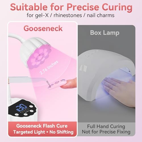 Makartt Gooseneck UV LED Nail Lamp Flash Cure Lamp Rechargeable 58mW/cm²