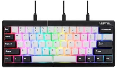 BAROCCOMiSTEL MD600 V3 RGB ORCA TKL Ergonomic Mechanical Keyboard, Cherry MX, Split Layout, PBT DoubleShot Keycap, Windows OS Compatible (Silent Red)
