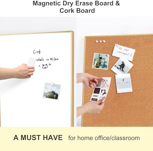 ARCOBIS Cork Board White Board Combo for Wall