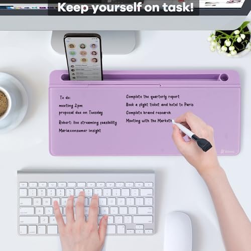 Varhomax Glass Desk Whiteboard with Storage