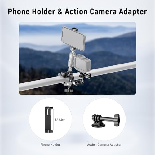 NEEWER Super Clamp with 3" Dual Ballhead Magic Arm Camera Phone Mount, ST88