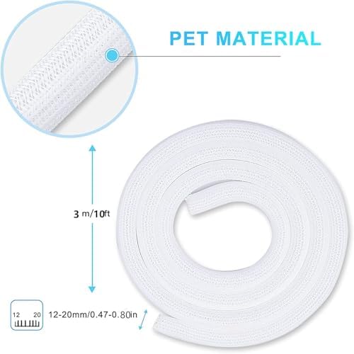 AGPTEK Cable Sleeve, 10ft - 4/5 inch Cable Management Cord Hider, White