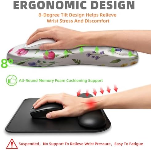 Ergonomic Mouse Pad Wrist Support for Carpal Tunnel Pain Relief