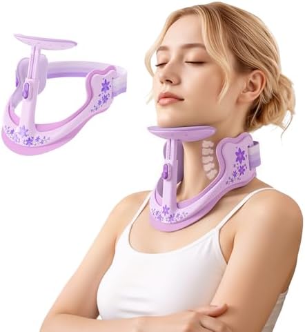 Neck Posture Corrector, Adjustable Cervical Collar for Pain Relief, Purple