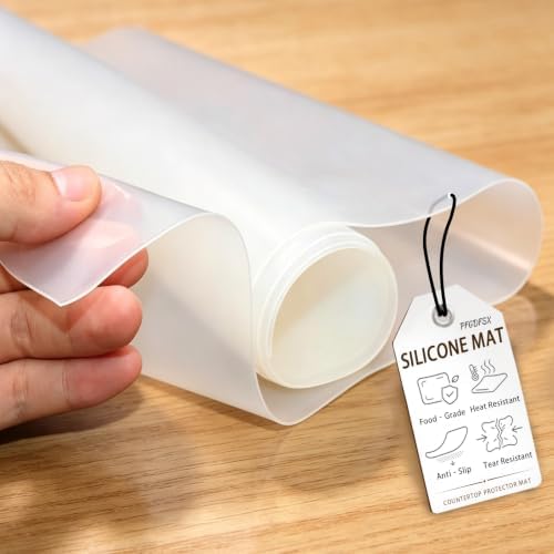 11x43 in Clear Table Cover Protector, Silicone Table Cover, Waterproof Ultra-Slim Silicone Desk & Craft mat with an Easy-Clean Surface and Reliable Heat Resistance