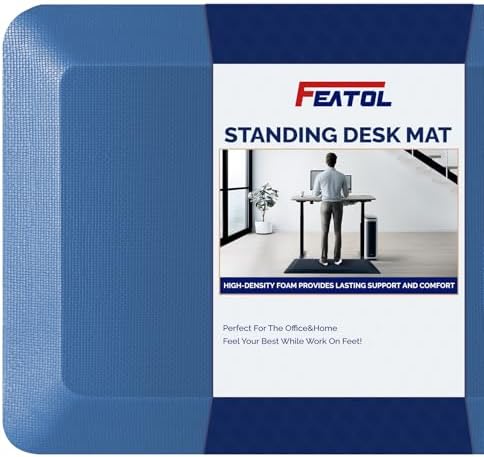 FEATOL Anti Fatigue Mat for Standing Desk & Kitchen Floor, 9/10 Extra Thick