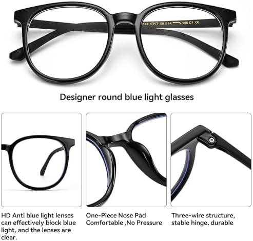 Blue Light Glasses Women Oversized Round Computer Glasses Large Cute Trendy