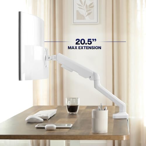 VIVO Heavy Duty Ultrawide Monitor Tension Arm for up to 40 inch Screens, Holds 26.4 lbs, Premium Desk Mount Stand, White, STAND-V100OW