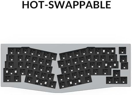 Keychron Q8 Wired Custom Mechanical Keyboard, 65% Alice Layout QMK/VIA Programmable with Hot-swappable Gateron G Pro Blue Switch Double Gasket Compatible with Mac Windows Linux (Grey)