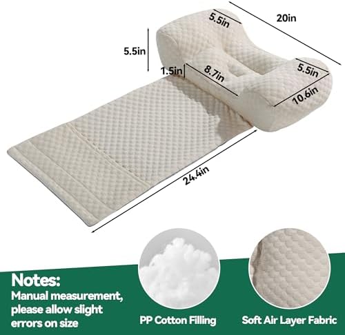 MABOZOO Neck Pillows for Recliners with Pocket,Headrest Cushion for Neck Pain Relief and Cervical Support,Recliner Head Pillow for Side Sleeping at Home, Office or Traveling (Coffee)