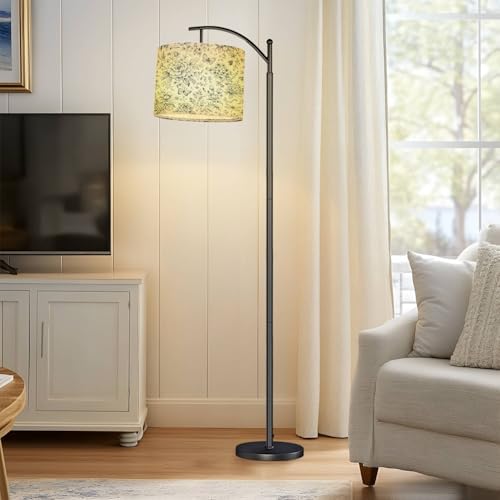 Drum Lamp Shade Bloom Vintage Floral Seamless Pattern Spring Flowers Blue White Lampshades for Floor Lamps Table Lamp Pendant Light 8.9"x11" Linen Lamp Cover Replacement Large Lamp Shade