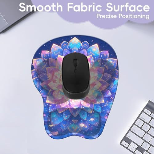 Wrist Support Mouse Pad Anti Slip Rubber Wrist Rest Mousepad 9in X 8in Small Desktop Notebook Mouse Mat for Working and Gaming (M-Beautiful Mandala)
