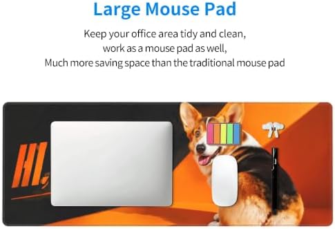 Corgi Funny Mouse Pad Mouse Pad Gaming 11.8x31.5 in Orange Black Cute