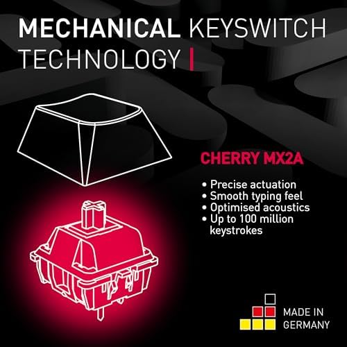 Cherry MX 3.0S Wired Mechanical Gaming Keyboard MX2A Silent RED Switches