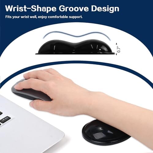 Gel Keyboard & Mouse Wrist Rest Set - Keyboard Wrist Rest Pad & Mouse Support for Office Gaming Pad Computer Laptop Ergonomic Comfortable Pain Relief- Pad Set (Mouse Support Set)