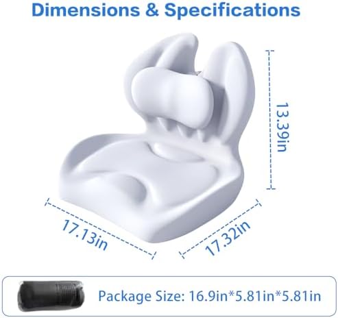 Adjustable Memory Foam Lumbar Cushion - Ergonomic Lower Back Support Pillow with Cotton Cover, Mid-Height Customizable Design for Office Chair, Car Seat, Long Sitting (Gray, Large)