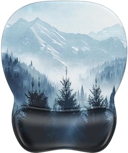 MROCO Ergonomic Mouse Pad with Gel Wrist Rest, 9.4 x 8.1 in, Cloud Forest