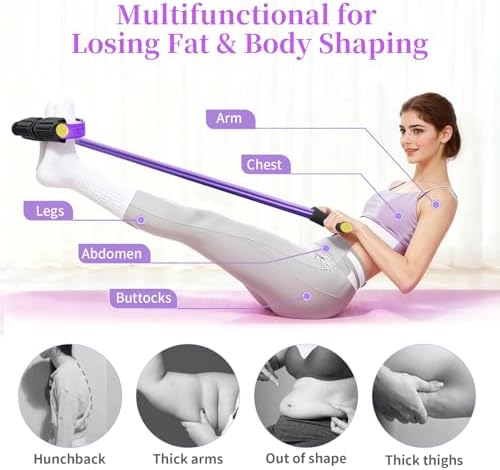 Pedal Resistance Band with Handle, Upgraded 6-Tube Exercise Bands