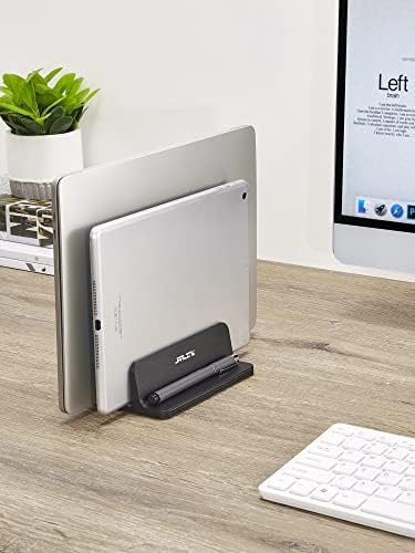 JARLINK Double Vertical Laptop Stand, Adjustable Aluminum Desk Dock, Black