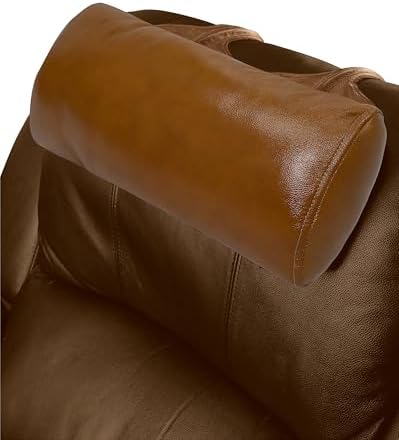 BOWERBIRD Genuine Leather Recliner Head Pillow-Head and Neck Pillow-Headrest Cushion for Neck Pain Relief and Cervical Support