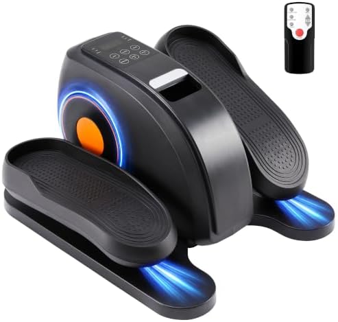Under Desk Elliptical, Electric Leg Exerciser for Seniors, 12 Adjustable Speeds Quiet and Portable Pedal Exerciser for Home Fitness with Manual & Auto Mode, No Assembly