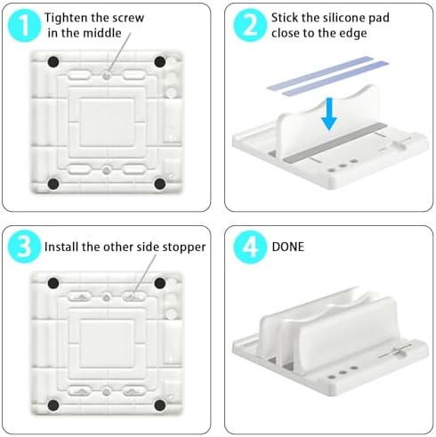 Vertical Laptop Stand, Adjustable 4 in 1 ABS Plastic Laptop