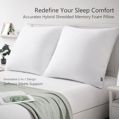 ACCURATEX Euro Pillows 26x26, Adjustable Shredded Memory Foam Pillow