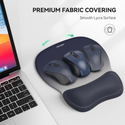 TECKNET Gel Ergonomic Mouse Pad with Wrist Rest, Non-Slip PU Base, Gradient