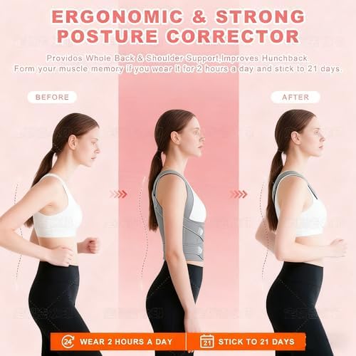 Back Brace Posture Corrector for Women and Men, Back Shoulder Support Belt