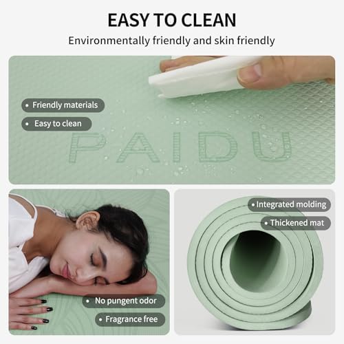 PAIDU Large Yoga Mat 72"x36"x10mm Non-Slip Exercise Mat for Home Gym Studio