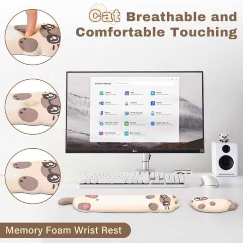 Keyboard Wrist Rest and Mouse Pad Set, Wrist Rest for Keyboard and Mouse