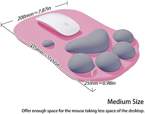 Cat Paw Mouse Pad, Ergonomic Mouse Mat with Wrist Support