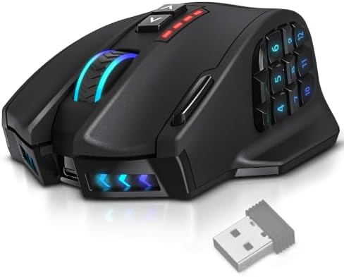 UtechSmart Venus Pro Wireless MMO Gaming Mouse - 16000 DPI RGB