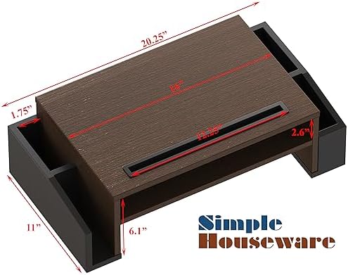 Simple Houseware Desk Monitor Stand Riser w/ Adjustable Tray, Espresso