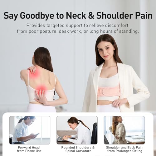 Posture Corrector for Women Back Brace Shoulder Straightener Pink, S/M