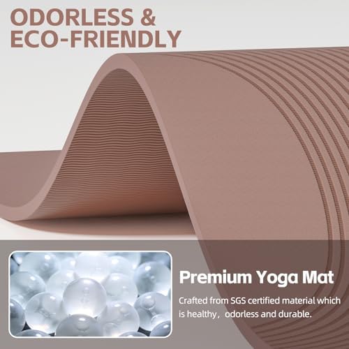 PAIDU Extra Large Yoga Mat, 72"x36" 10MM Thick POE Non Slip Exercise Mat