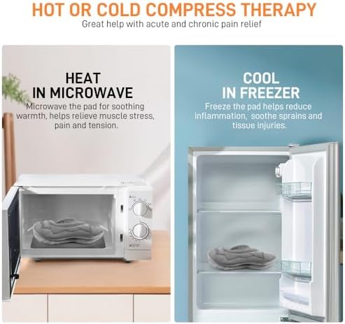 Microwavable Heat Pad for Neck and Shoulders, Warm Compress Wrap, Grey